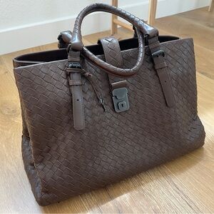 Bottega Veneta Brown Intrecciato Leather Roma Tote 35cm